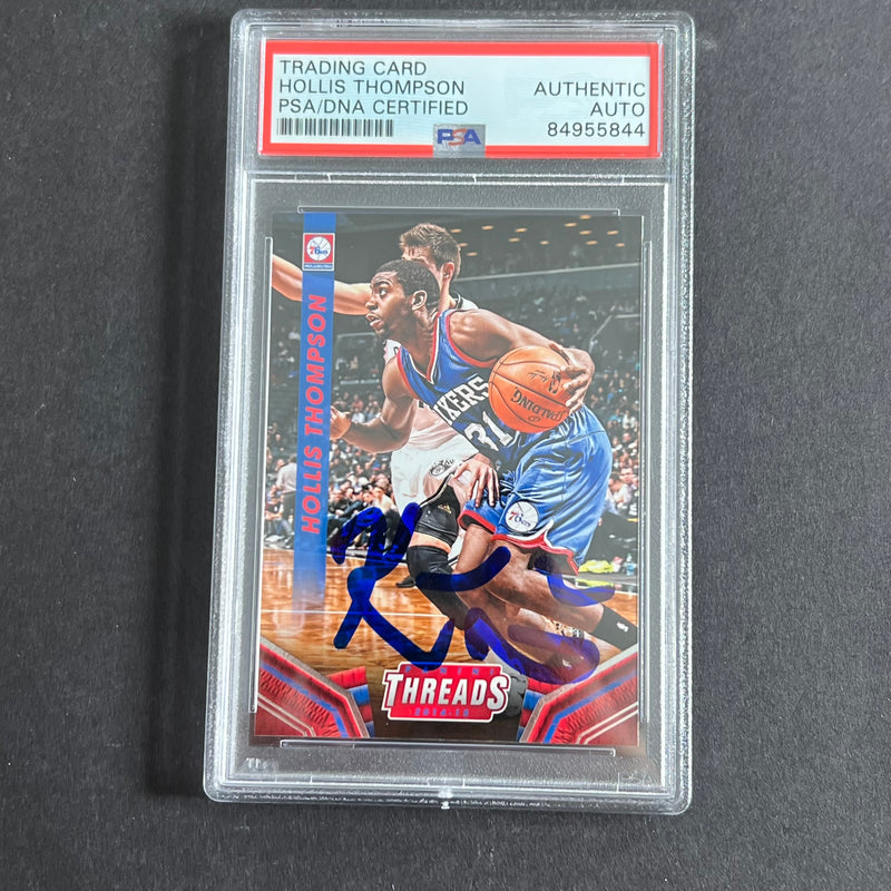 2014-15 Panini Threads #73 Hollis Thompson Signed Card AUTO PSA Slabbed 76ers