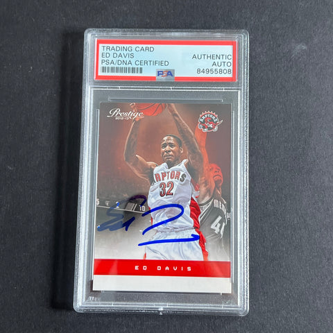 2012-13 Panini Prestige #33 Ed Davis Signed Card AUTO 10 PSA Slabbed Raptors