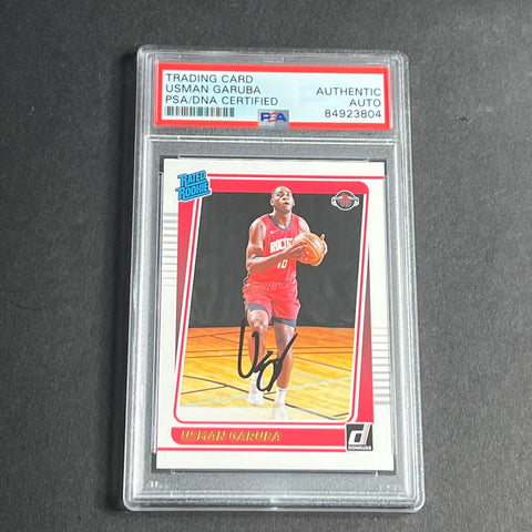 2021-22 Panini Donruss #238 Usman Garuba Signed Card AUTO PSA Slabbed Rockets