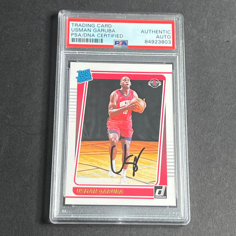 2021-22 Panini Donruss #238 Usman Garuba Signed Card AUTO PSA Slabbed Rockets