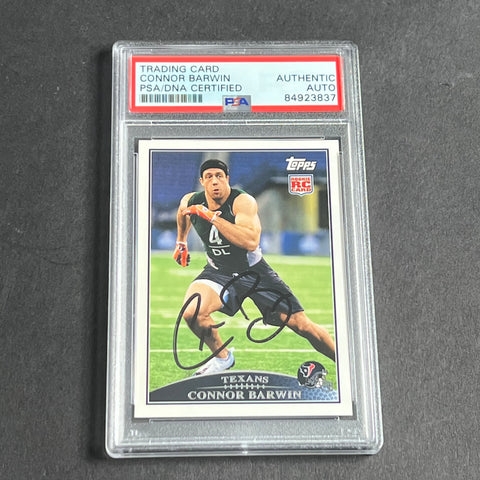 2009 Topps #389 Connor Barwin Signed Card PSA Slabbed RC Texans