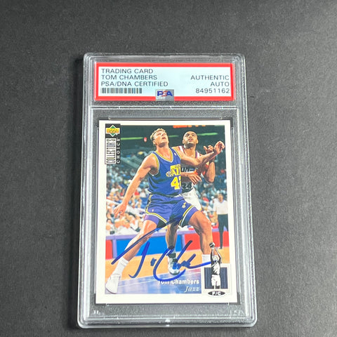 1993-94 Upper Deck #342 Tom Chambers Signed Card AUTO PSA Slabbed Jazz