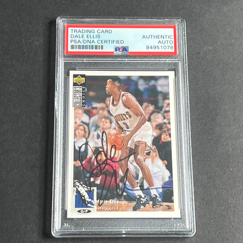 1994-95 Upper Deck #356 Dale Ellis Signed Card AUTO PSA Slabbed Nuggets