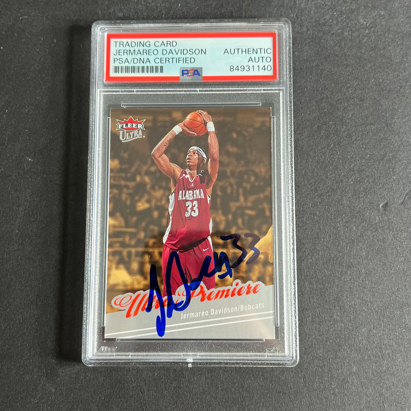 2007-08 NBA Fleer Ultra #221 Jermareo Davidson Signed Card AUTO PSA/DNA Slabbed Bobcats