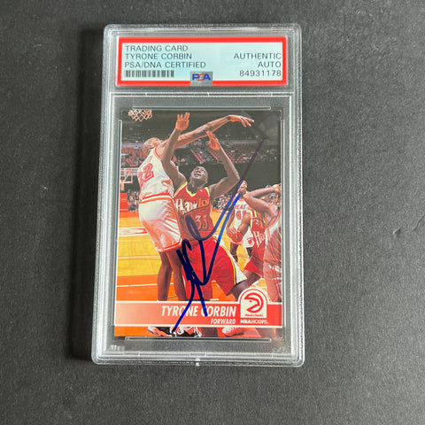 1994-95 Skybox #302 Tyrone Corbin Signed Card AUTO PSA Slabbed Hawks