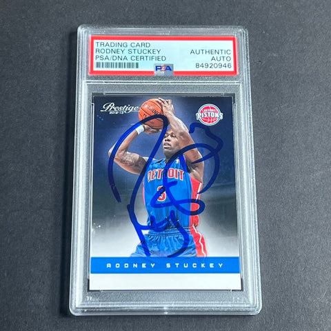2012 Panini #126 Rodney Stuckey Signed Card AUTO PSA Slabbed Pistons