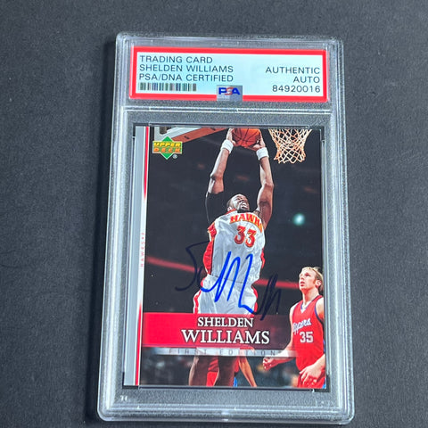 2017-2008 Upper Deck First Edition #147 Shelden Williams Signed Card AUTO PSA/DNA Slabbed RC Rookie