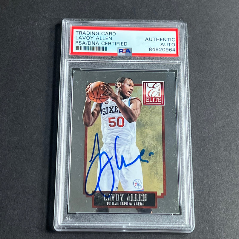 2013-14 Panini Elite #165 LAVOY ALLEN Signed Card AUTO 10 PSA Slabbed 76ers