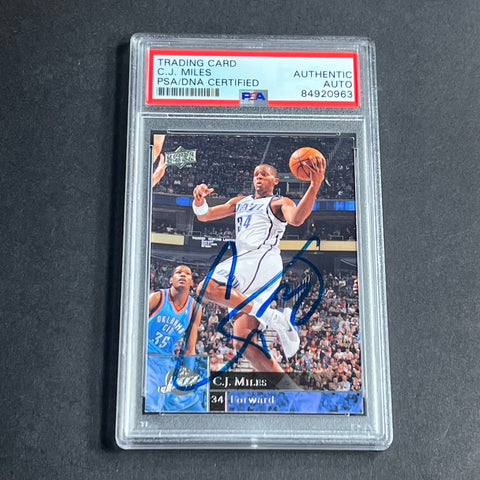 2019-2010 Upper Deck #190 CJ Miles Signed Card PSA Slabbed RC Jazz