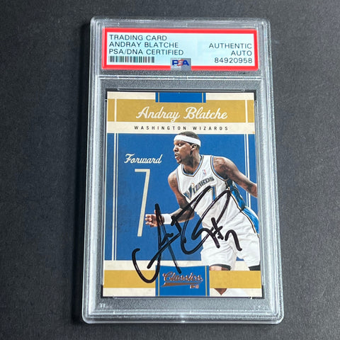 2011 Panini America #99 Andray Blatche Signed Card AUTO PSA Slabbed Wizards