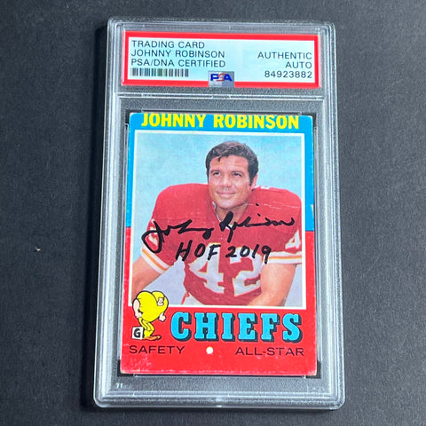 1971 Topps #88 Johnny Robinson signed Card Slabbed AUTO PSA/DNA Kansas City Chiefs