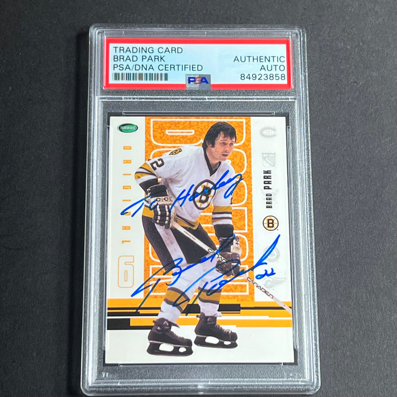 2003-04 Parkhurst Original 6 #38 Brad Park Signed Card AUTO PSA Slabbed Bruins