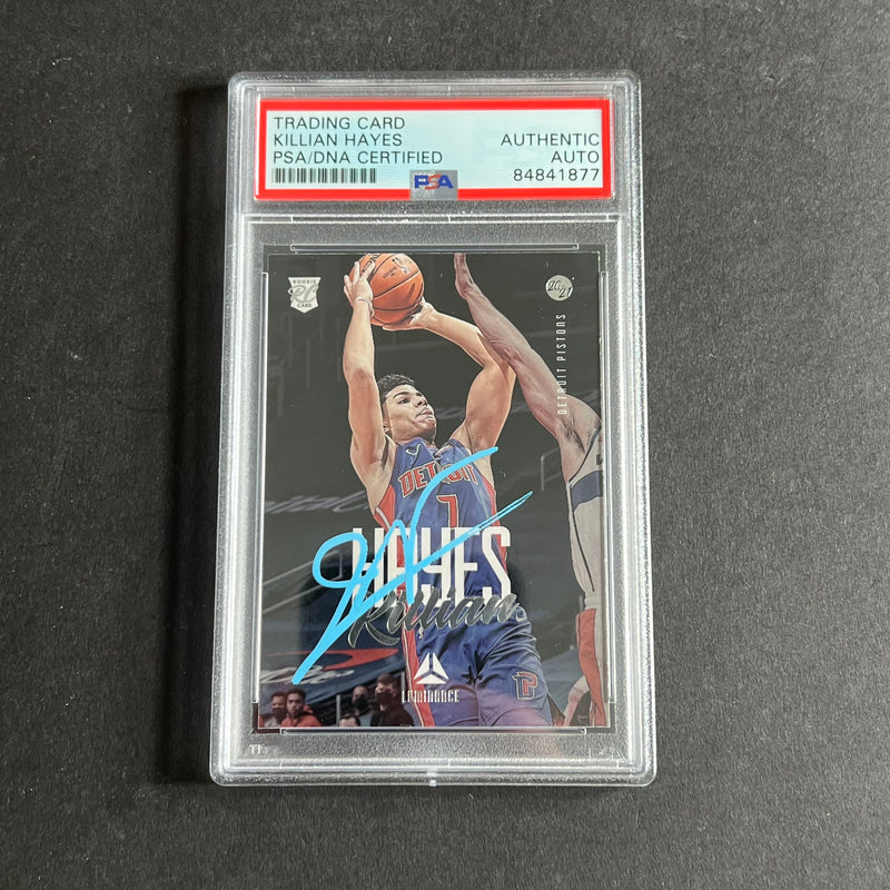 2020-21 Panini Luminance #156 Killian Hayes Signed Card AUTO PSA Slabbed RC Pistons
