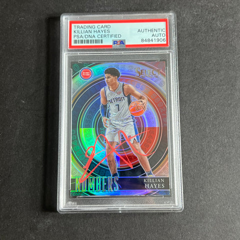 2020-21 Panini Select #23 Killian Hayes Signed Card AUTO PSA Slabbed RC Pistons
