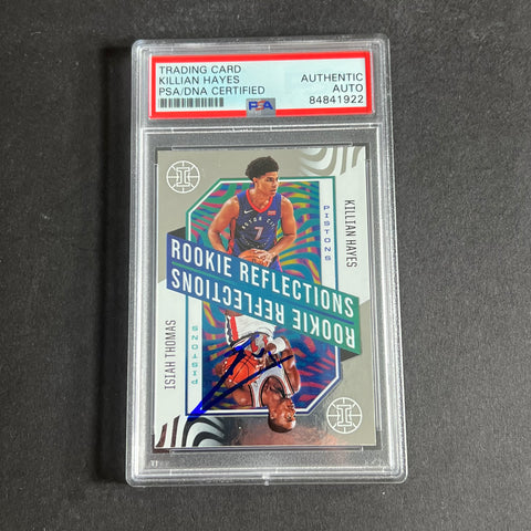2020-21 Panini Illusions #25 Killian Hayes/Isiah Thomas Signed Card AUTO PSA Slabbed RC Pistons