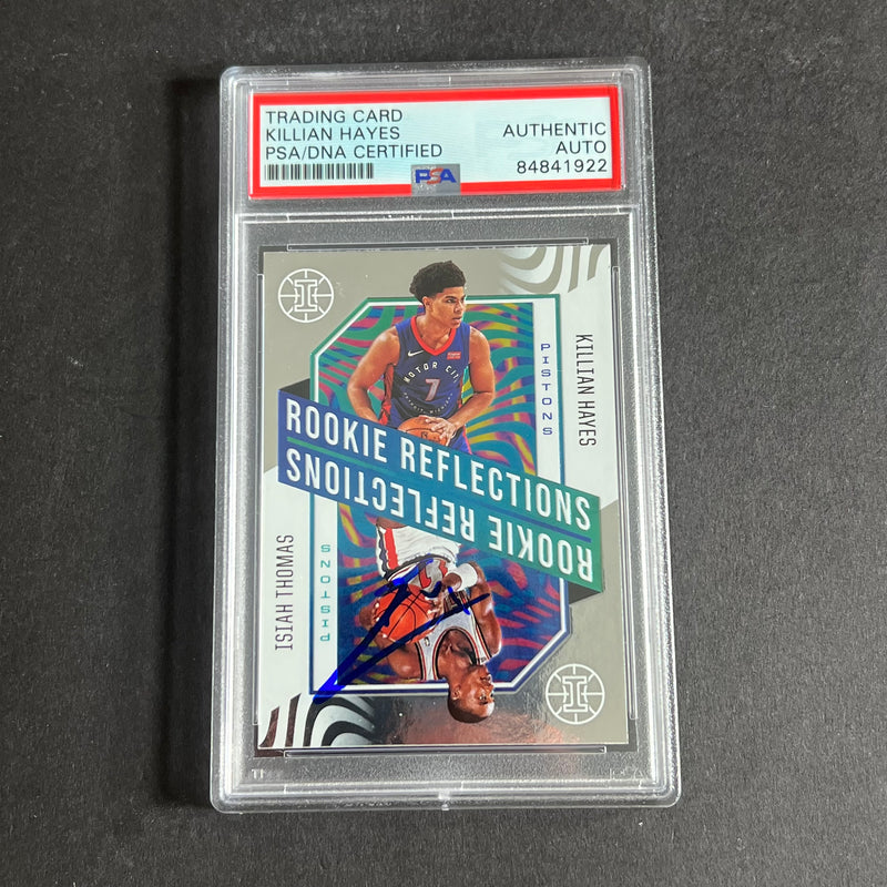 2020-21 Panini Illusions #25 Killian Hayes/Isiah Thomas Signed Card AUTO PSA Slabbed RC Pistons