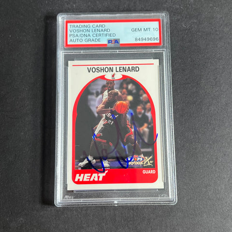 1999-2000 Skybox #71 Voshon Lenard Signed Card AUTO 10 PSA Slabbed Heat
