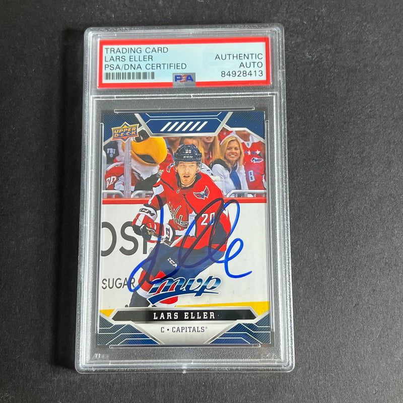 2019-20 Upper Deck MVP Hockey #40 Lars Eller Signed Card AUTO PSA Slabbed Capitals