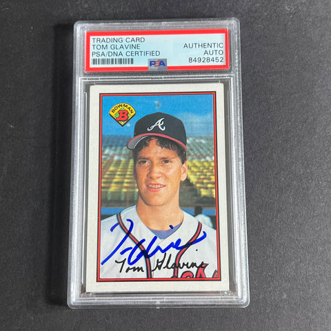 1989 Bowman #267 Tom Glavine Signed Card AUTO PSA Slabbed Braves