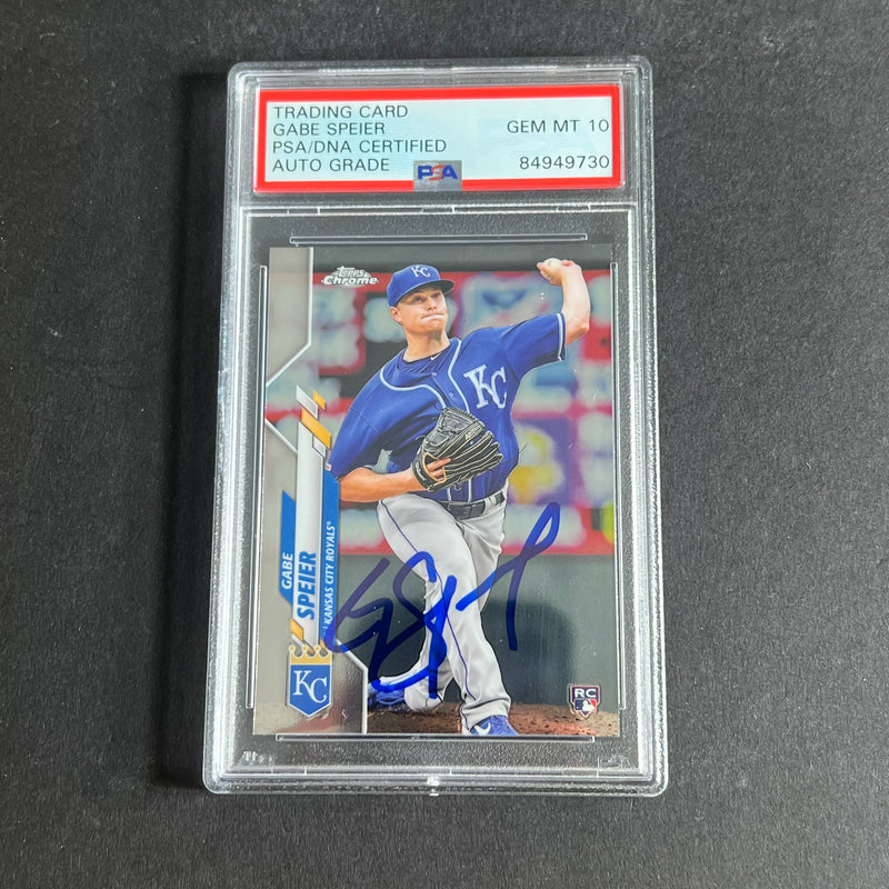 2020 Topps Chrome #U-49 Gabe Speier Signed Card AUTO 10 PSA Slabbed Royals