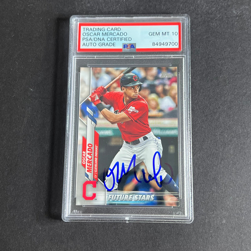 2020 Topps Future Stars #225 Oscar Mercado Signed Card PSA Slabbed Auto 10 Cleveland