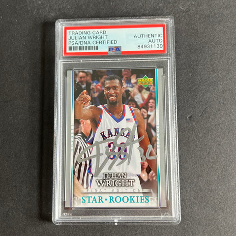 2007-08 Upper Deck First Edition #213 Julian Wright Signed AUTO PSA Slabbed RC Hornets