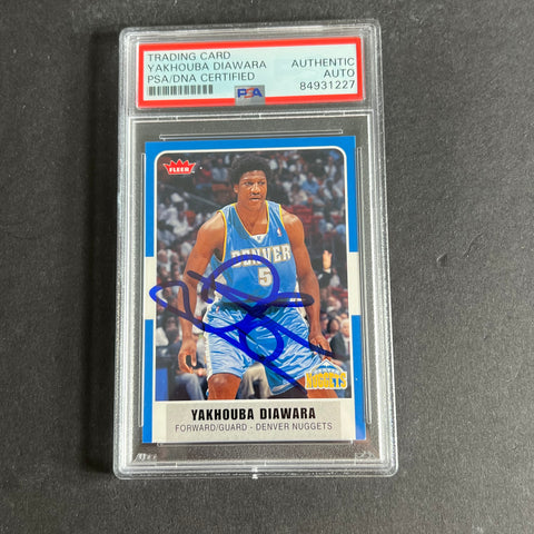 2007-08 Fleer Basketball #165 Yakhouba Diawara Signed Card AUTO PSA Slabbed Nuggets