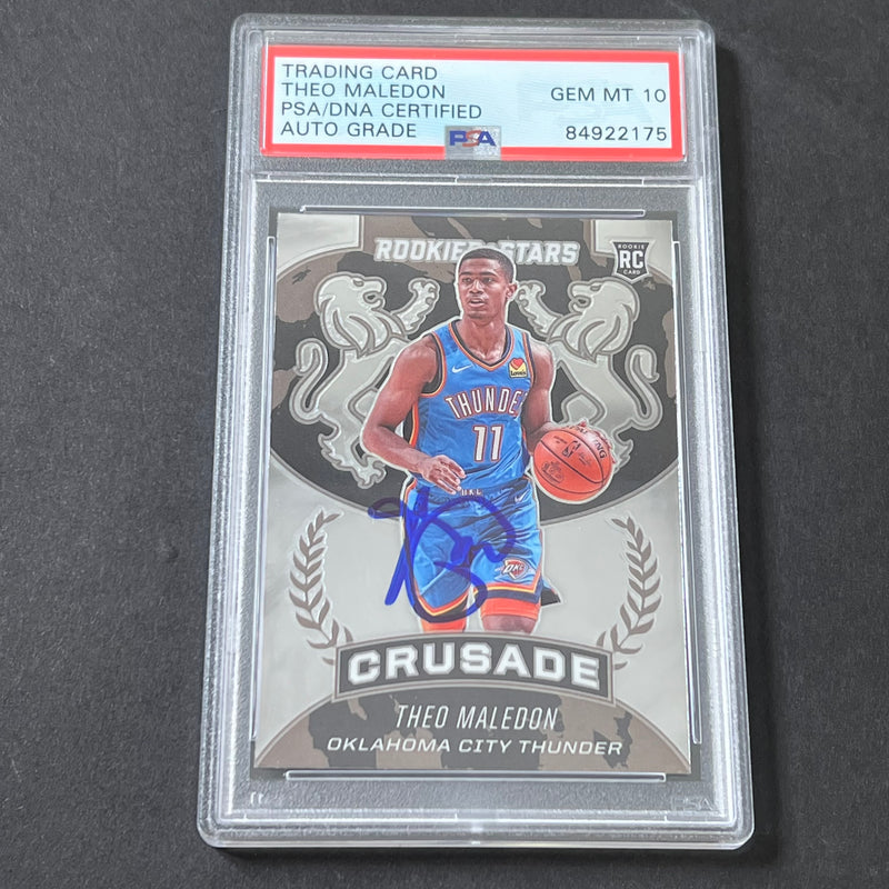 2020-21 Panini Chronicles #527 Theo Maledon Signed Card AUTO 10 PSA Slabbed RC Thunder