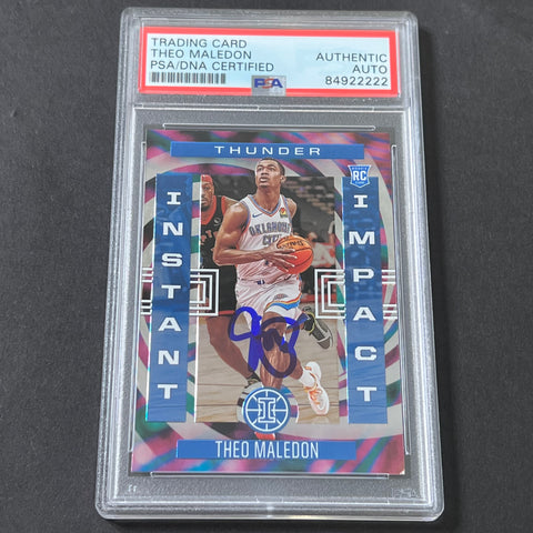 2020-21 Panini Illusions #15 Theo Maledon Signed Card AUTO PSA Slabbed Thunder
