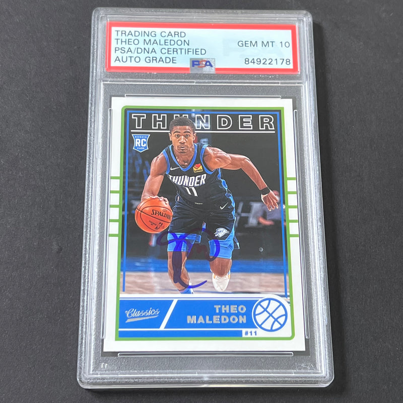 2020-21 Panini Classics #642 Theo Maledon Signed Card AUTO 10 PSA Slabbed RC Thunder