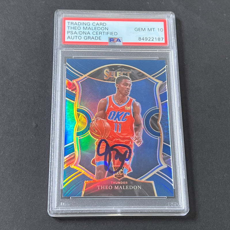 2020-21 Panini Select #94 Theo Maledon Signed Card AUTO 10 PSA Slabbed RC Thunder