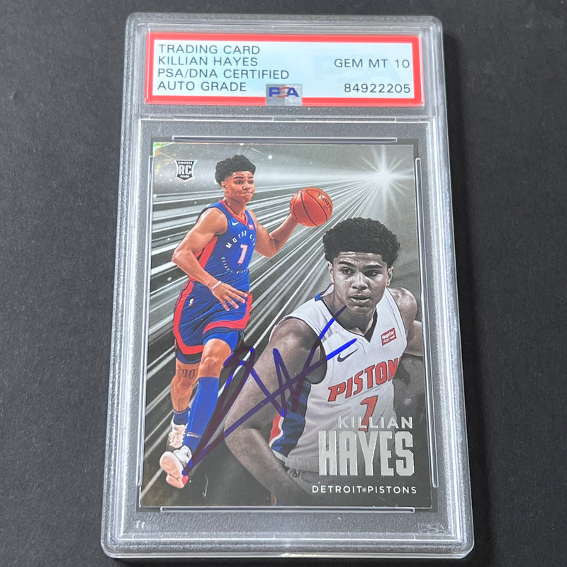 2020-21 Panini Chronicles #218 Killian Hayes Signed Card AUTO 10 PSA Slabbed RC Pistons