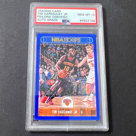 2017-18 NBA Hoops #60 Tim Hardaway Jr. Signed Card AUTO 10 PSA Slabbed Knicks
