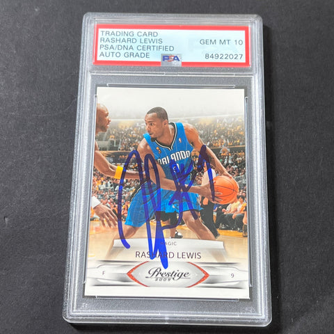 2009-10 Panini Prestige #77 Rashard Lewis Signed Card AUTO 10 PSA/DNA Slabbed Magic