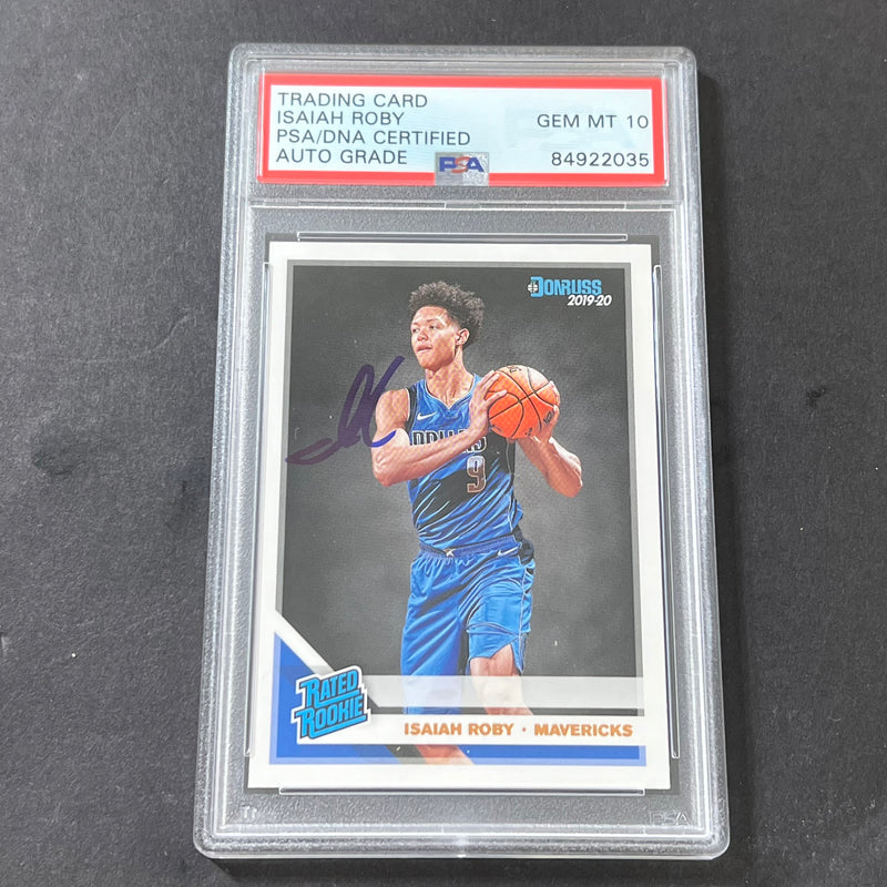 2019-20 Panini Donruss Rated Rookie #235 Isaiah Roby Signed Card AUTO PSA Slabbed RC Mavericks