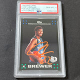2007-08 Topps 50th Anniversary #117 Corey Brewer Signed Card AUTO GRADE 10 PSA Slabbed Timberwolves
