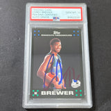 2007-08 Topps 50th Anniversary #117 Corey Brewer Signed Card AUTO GRADE 10 PSA Slabbed Timberwolves