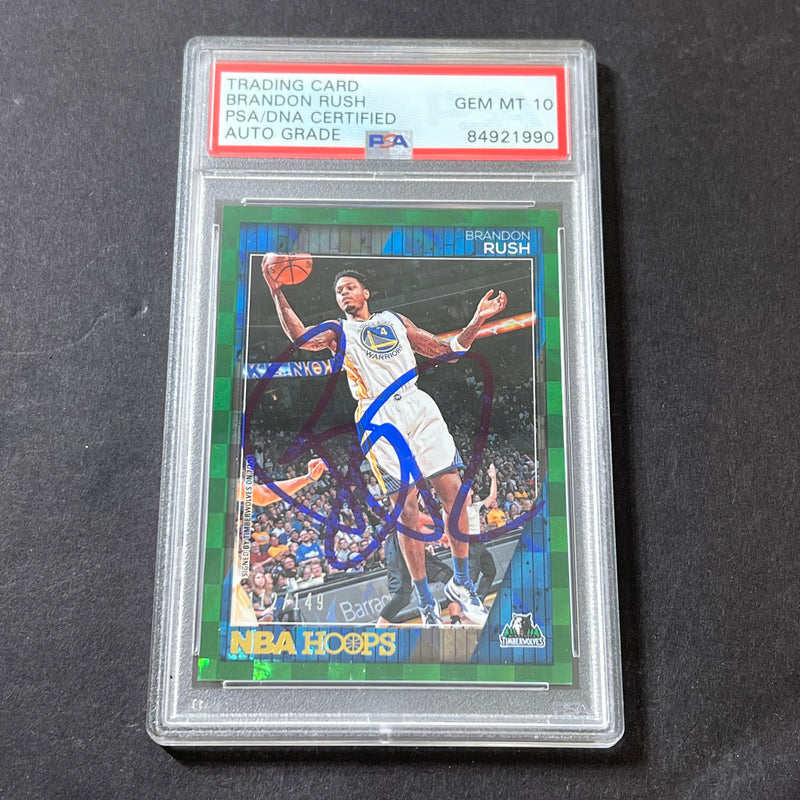2016-17 Panini NBA Hoops #247 Brandon Rush Signed Card AUTO 10 PSA Slabbed Timberwolves