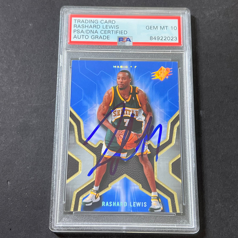 2007-08 Upper Deck SP #88 Rashard Lewis Signed Card AUTO GRADE 10 PSA/DNA Slabbed Magic