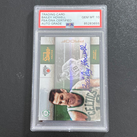 2010 Panini Studio Legends #103 Bailey Howell Signed Card AUTO 10 PSA/DNA Slabbed Celtics