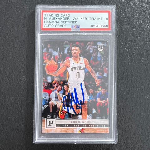 2019-20 Panini Chronicles #122 Nickeil Alexander-Walker Signed Card AUTO Grade 10 PSA Slabbed Pelicans