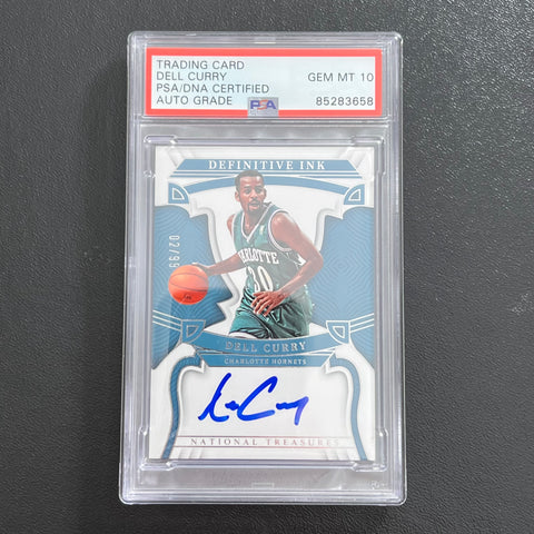 2022-23 Panini National Treasures #DEF-DCU Dell Curry Signed Card AUTO 10 PSA/DNA Slabbed Hornets