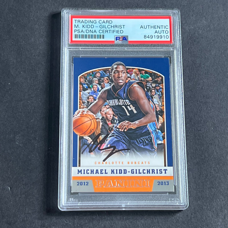 2012-13 Panini Basketball #218 Michael Kidd-Gilchrist Signed Card AUTO PSA Slabbed Bobcats