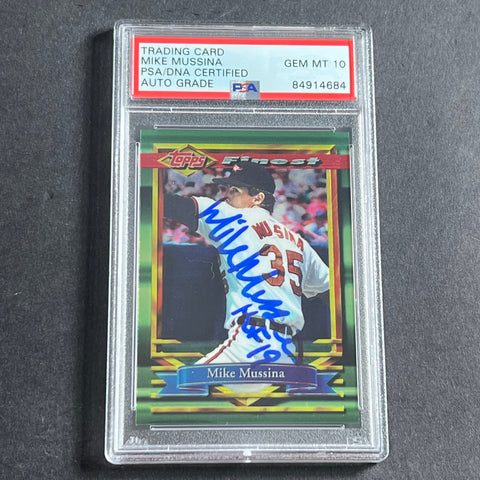 1994 Topps Finest #66 Mike Mussina Signed Card PSA Slabbed Auto 10 Orioles