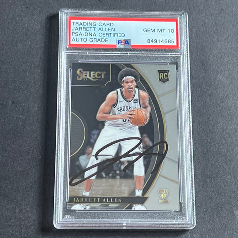 2017-18 Panini Select #83 Jarrett Allen Signed Card AUTO 10 PSA Slabbed RC Nets