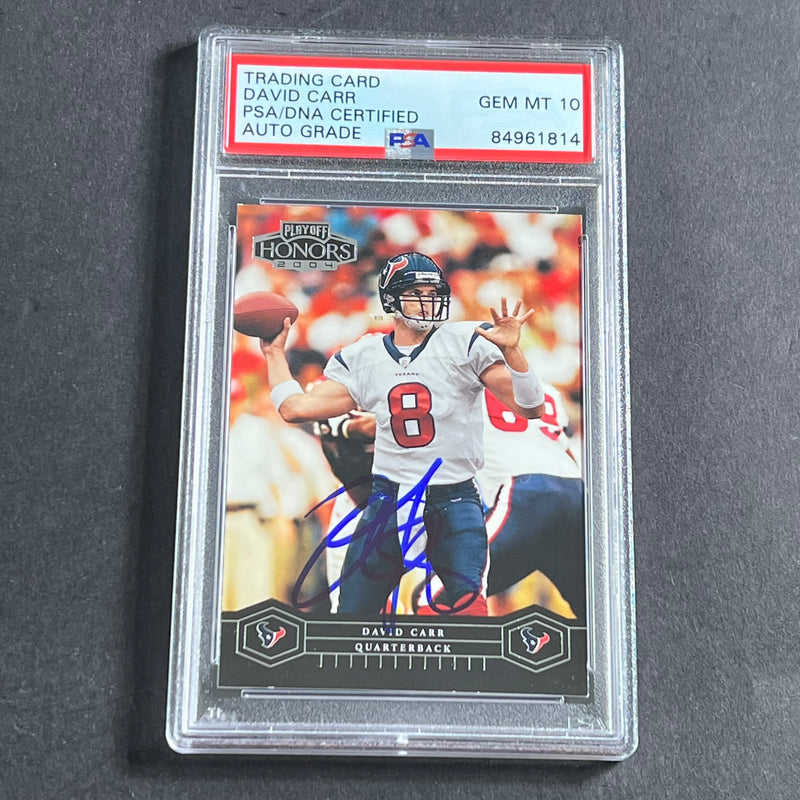 2004 Playoff Honors #38 David Carr Signed Card PSA Slabbed AUTO 10 Texans