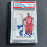 2012-13 Panini National Treasures #38 Thaddeus Young Signed Card PSA AUTO 10 Slabbed 76ers