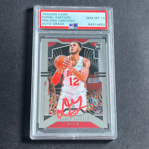 2019-20 Panini Prizm #294 Daniel Gafford Signed Card AUTO 10 PSA Slabbed RC Bulls