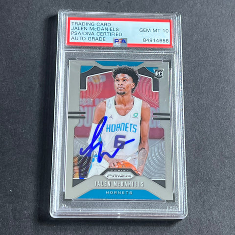 2019-20 Panini Prizm #297 Jalen McDaniels Signed Card AUTO 10 PSA Slabbed Hornets