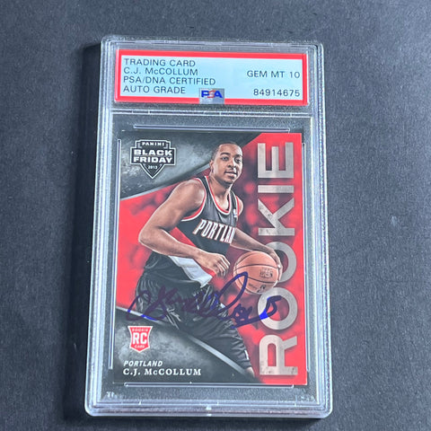 2013 Panini Black Friday #29 CJ McCollum Signed Card AUTO 10 PSA Slabbed Trailblazers RC Blazers